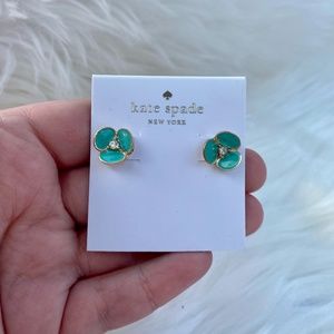 NEW Kate Spade Flower Stud Earrings - Aqua